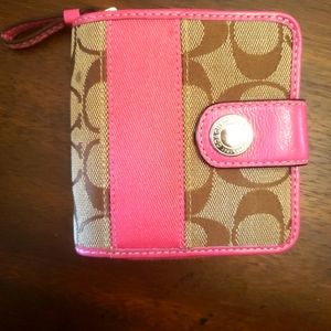 Coach Wallet | small brown and pink